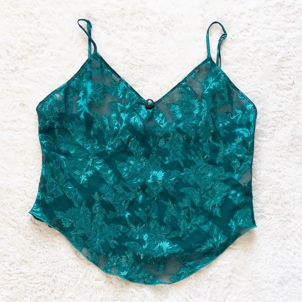 Elegant Teal Floral Lace Women's Top
